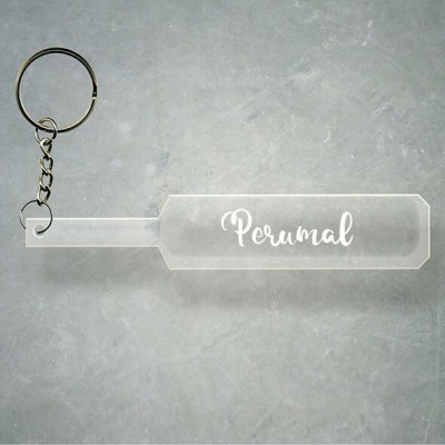 SY Gifts Cricket Bat Logo Design With Perumal Name Key Chain