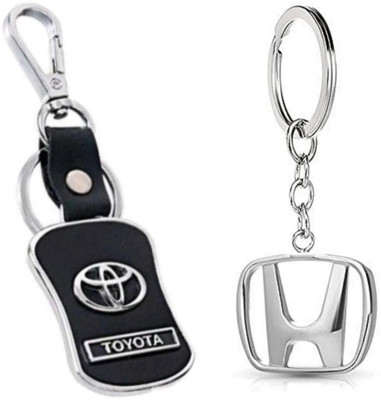 Jainsburys Combo of Toyota Leather & Honda metal keychain & Best Quality Keychain Key Chain