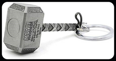 gtrp Trendy-Thor Silver Hammer Keychain, Thor Ragnarok Marvel Key Chain