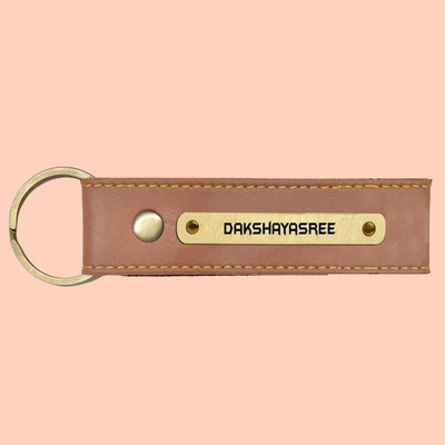 SY Gifts SYG Dakshayasree Name Vegan Leather Keychain Key Chain