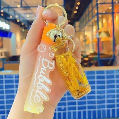 zishnav Acrylic Glitter Whishing Bottle Floating Keychain Key Chain