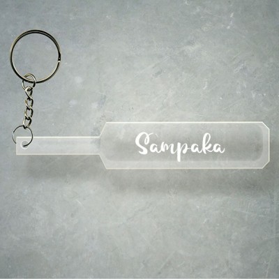 SY Gifts Cricket Bat Logo Design With Sampaka Name Key Chain