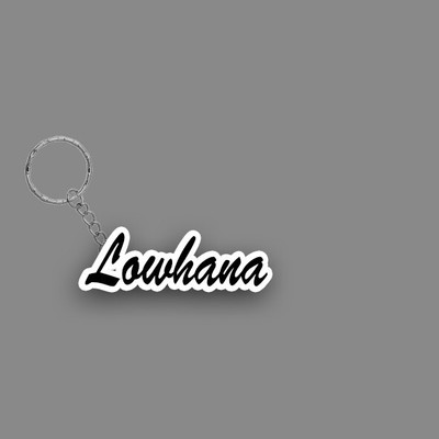 SY Gifts SYG Lowhana Name Keychain White And Black Key Chain