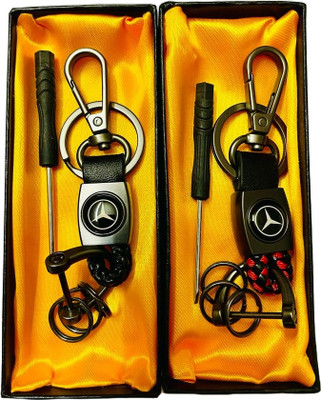 GKM Car Mercedes best quality combo set keychiain keyring with hook Key Chain