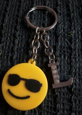 Meeko.com L Letter With Smiley Rubber Key Chain 1l Key Chain