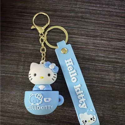 neze NZ Key Ring with Wristlet and Clip - Hello Kitty in a Teacup Key Chain