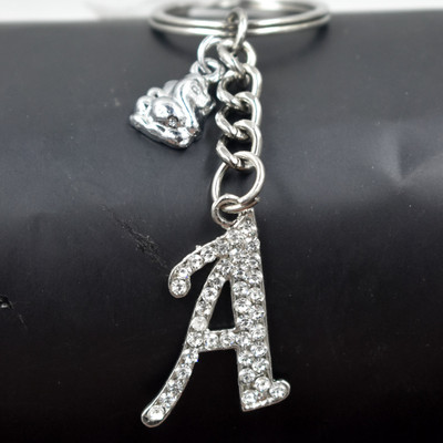 AFH ALPHABET A LETTER METAL MAHA GANPATI CHARM PROTECTIVE KEYCHAIN FOR CAR, BIKE Key Chain