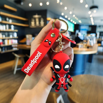 cutieclicks Deadpool 3D Character Keychain with Silicone Strap Key Chain