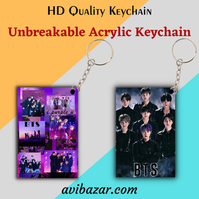 Avi enterprise Bts Keychain Hd Printed Bts Army Keychain For Bts Lover ( ACR 03 ) Key Chain