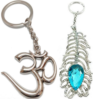 kd collections KD397-Combo of Oh My God Keychain & OM Metal Keychain Keyring|Silver Color|2 Keychains Key Chain