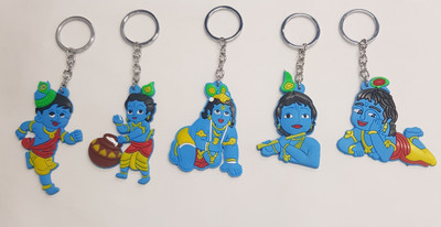 BLESSINGS Set Of 5 Pvc Krishna Key Chain