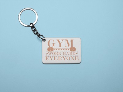 Rushaan Gym, Work Hard Everyone, (BG Brown) - Printed Acrylic Keychain (Pack Of 2) Key Chain