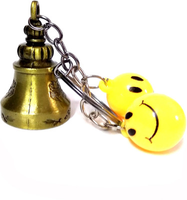 Meeko.com Lucky Guardian bell with smiley keychain for men ,women and boys Key Chain