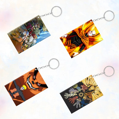 MITTRA Naruto Jhinchurki Anime Printed Unique Style 4 Pcs Combo Key Chain