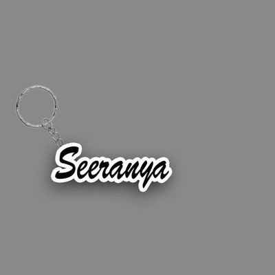 SY Gifts SYG Seeranya Name Keychain White And Black Key Chain