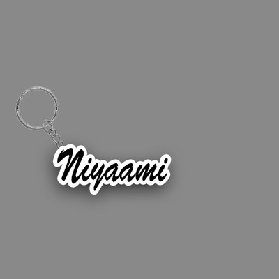 SY Gifts SYG Niyaami Name Keychain White And Black Key Chain