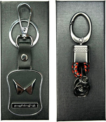 FLAMBE Mahindra Car and Bike & Square Hook Combo Keychain Key Chain