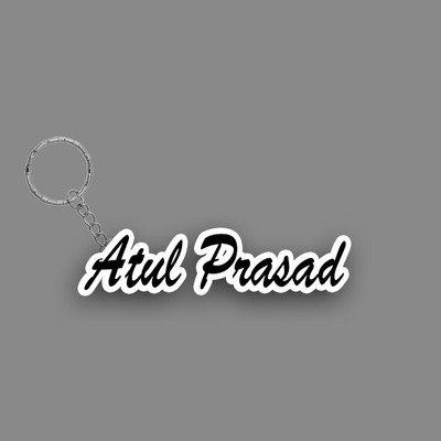 SY Gifts SYG Atul Prasad Name Keychain White And Black Key Chain