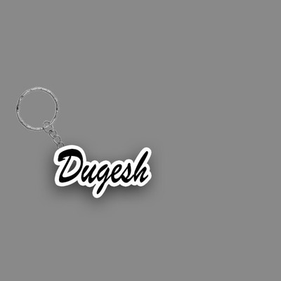 SY Gifts SYG Dugesh Name Keychain White And Black Key Chain