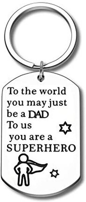 Myurawells Father’s Day Gift, First New Dad Keychain, Daddy You are A Superhero. Key Chain