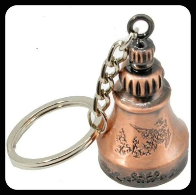 Dashify Brass Metal Temple Bell Religious Brown Keychain_z7 Key Chain