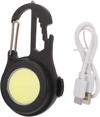 SPIRITUAL HOUSE Keychain Lamp, High Brightness Rotating Handle Portable Modes pack of 1 5 hrs Torch Emergency Light(ROUND BLACK)