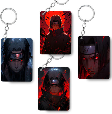 kart-in Premium (Pack of 4) Itachi Anime Printed Keychain For Bike, Car Key Chain Key Chain