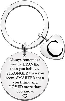 Artisans Crafted Heart Initial Keychain for Women Key Chain