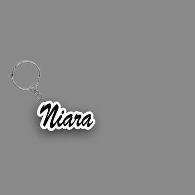 SY Gifts SYG Niara Name Keychain White And Black Key Chain