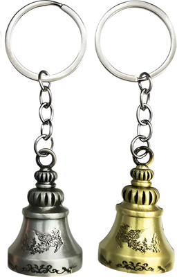 Wonderwhimzy Combo of 2 Bell Keychain Tibetan Keychain Guardian Key Chain Bell Ring 2 color Key Chain
