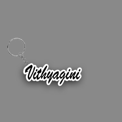 SY Gifts SYG Vithyagini Name Keychain White And Black Key Chain
