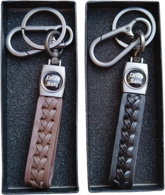 JNV Drive Safe I Need You here with me Multicolour Leather | Pack Of 2 | Key Chain