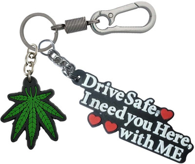 SHOKY LOOKS Beautiful Multicolor Drive Safe With Green Leaves Stylish Locking Hook Key Chain