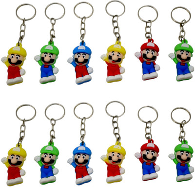 AARVI 12 Pcs Cute Kids Mario Keychains for Keys and Birthday Return Gifts Key Chain