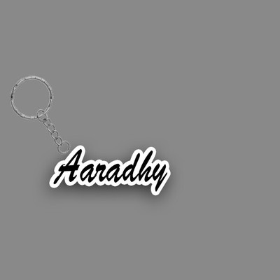 SY Gifts SYG Aaradhy Name Keychain White And Black Key Chain