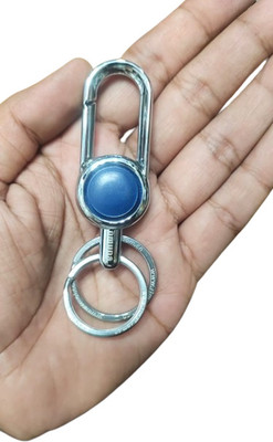 JGG Jain Gift Gallery 8040 Omuda Stylish Hook Locking Silver Metal Carabiner Double Ring Hook Key Chain