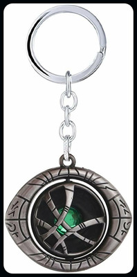 gtrp Keychain-Rotating Spinner Eye Design with Green Stone Alloy (Silver Spinner) Key Chain