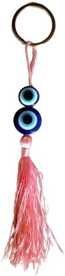 Blooming Box Pink Tassel Thread Evil Eye Key Chain