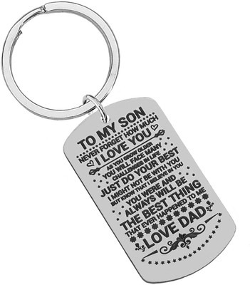 M Men Style Valentine Gift To My Son I Love You Stainless Steel Keychain LCSKey202405 Key Chain