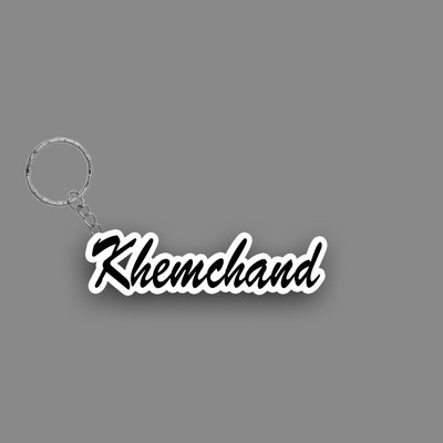 SY Gifts SYG Khemchand Name Keychain White And Black Key Chain