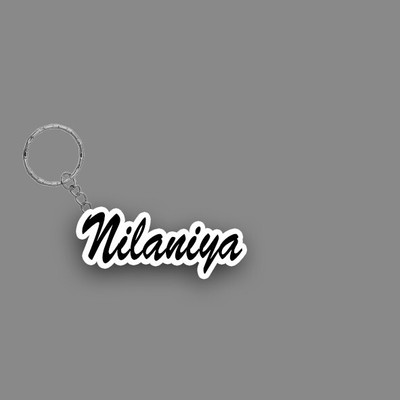 SY Gifts SYG Nilaniya Name Keychain White And Black Key Chain