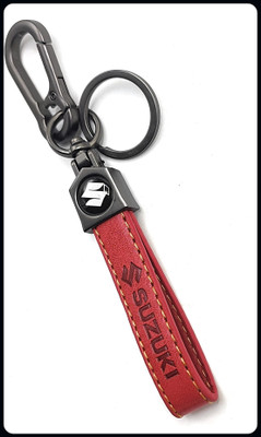 gtrp New Leather Keychain for suzuki Car with Metalic Hook. Stylish Leather-A Key Chain