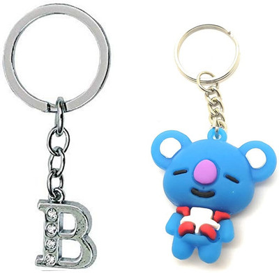 Newview BTS KOYA Characters 3D Rubber with Alphabet B Keychain and Key ring Key Chain