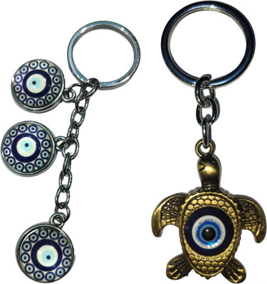 MAG BEE Evil Eye Proection (Design-18 & Design-23) Pack of 2 for Car Bike Men Women Key Chain