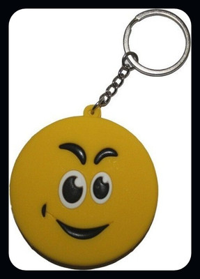 MAG BEE Two Sided Rubber Smiley Emoji (Design-8)for Car Bike Girls Keyring-kC526-Premium Key Chain