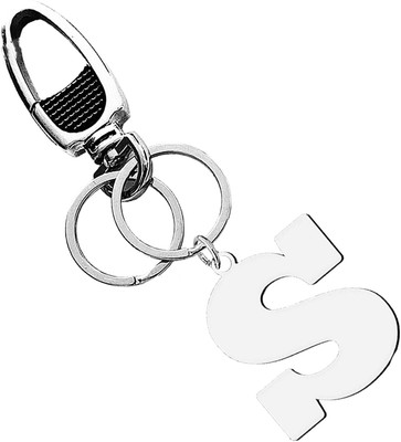 M Men Style A to Z Alphabet Key Rings Silver Stainless Steel Letter Charm Keychain S-LCK996 Key Chain