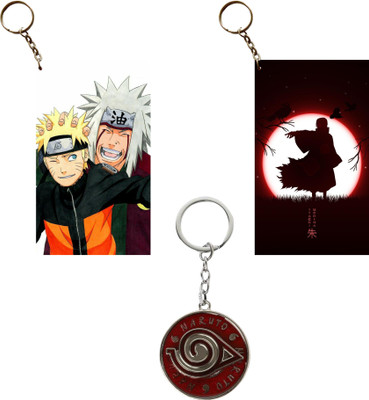 Hariyaali Enterprises LLP Naruto JIRAYA PAMPERS NARUTO ITACHI WATCHING Spinning Unique Style 3 pcs Combo Key Chain