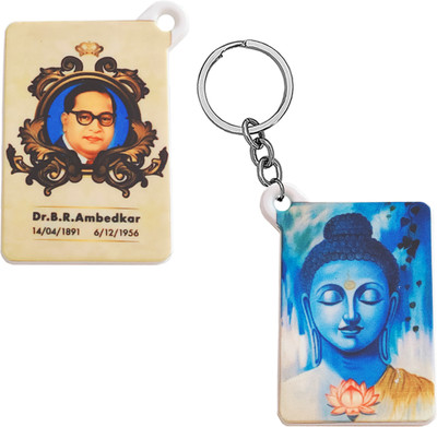M Men Style Religious Dr.B.R.Amedkar And Gautam Buddha Polymer Keychain SKeyP60 Key Chain