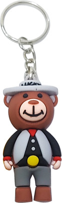heeva creation 3D Cute Bear Keychain.(1 Piece).Colour- Multi.(Grey). Key Chain