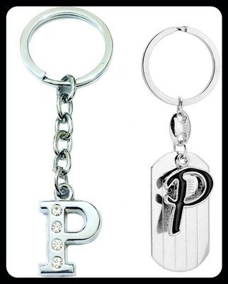 Meeko.com combo P Alphabet M Metal key ring for Car Bike P Premium Key Chain